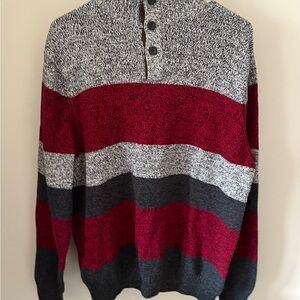 Chaps Men's Crewneck Sweater in Red, Gray, and Black